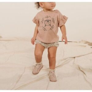 NWT! Rylee + Cru Owl Flutter Tee, Size 3-6M